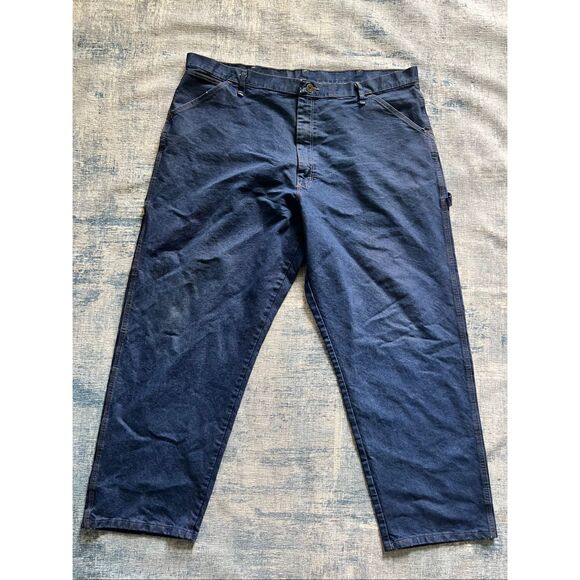 Wrangler Deep Blue Carpenter Jeans Mens 42 x 30 - Picture 1 of 7